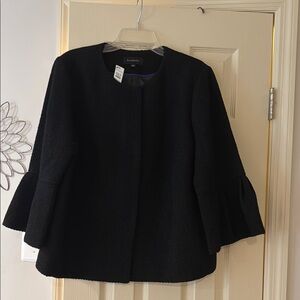 Black Tweed Wool Blend Jacket , size 18